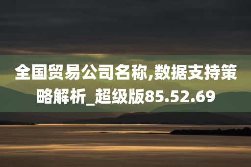 全国贸易公司名称,数据支持策略解析_超级版85.52.69