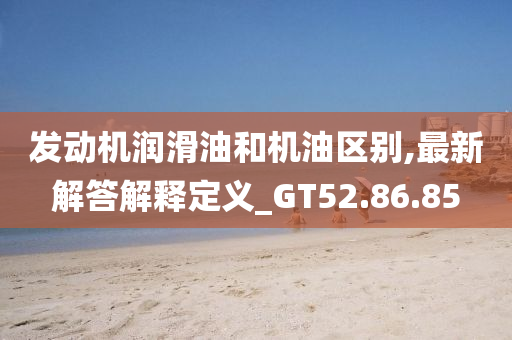 发动机润滑油和机油区别,最新解答解释定义_GT52.86.85