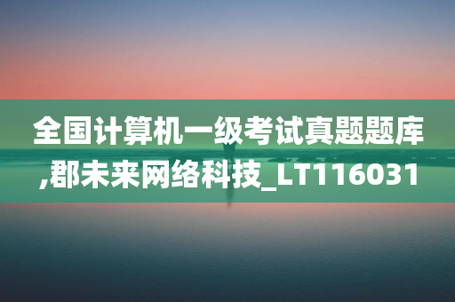 全国计算机一级考试真题题库,郡未来网络科技_LT116031