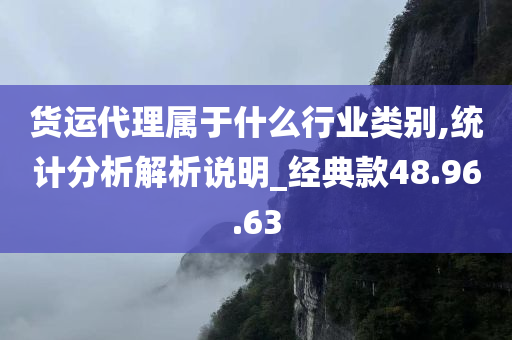 货运代理属于什么行业类别,统计分析解析说明_经典款48.96.63