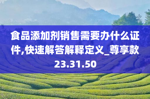 食品添加剂销售需要办什么证件,快速解答解释定义_尊享款23.31.50