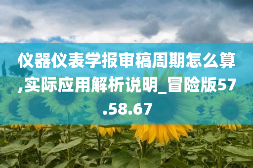 仪器仪表学报审稿周期怎么算,实际应用解析说明_冒险版57.58.67