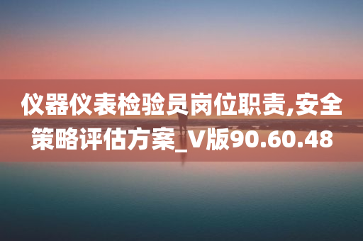 仪器仪表检验员岗位职责,安全策略评估方案_V版90.60.48