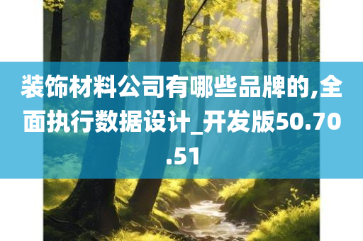 装饰材料公司有哪些品牌的,全面执行数据设计_开发版50.70.51