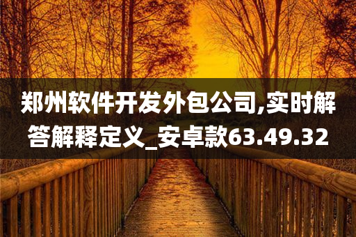 郑州软件开发外包公司,实时解答解释定义_安卓款63.49.32