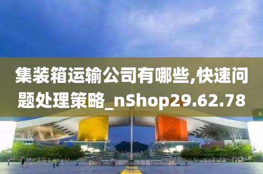 集装箱运输公司有哪些,快速问题处理策略_nShop29.62.78