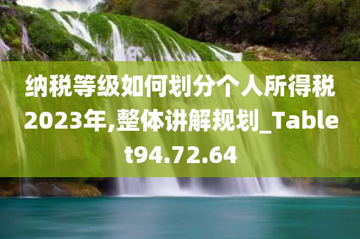 纳税等级如何划分个人所得税2023年,整体讲解规划_Tablet94.72.64