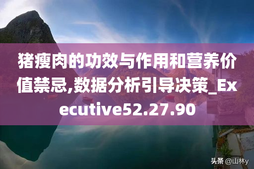 猪瘦肉的功效与作用和营养价值禁忌,数据分析引导决策_Executive52.27.90