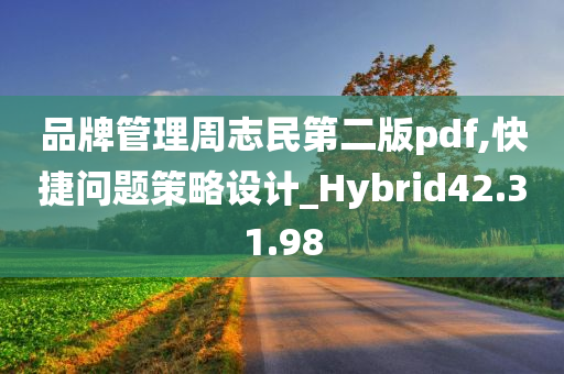 品牌管理周志民第二版pdf,快捷问题策略设计_Hybrid42.31.98