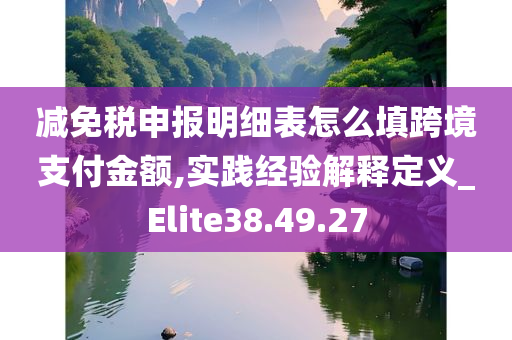 减免税申报明细表怎么填跨境支付金额,实践经验解释定义_Elite38.49.27