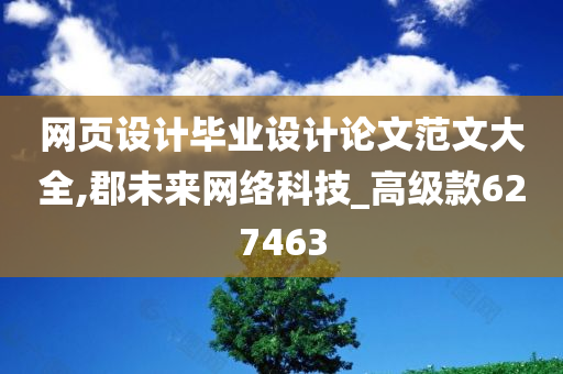 网页设计毕业设计论文范文大全,郡未来网络科技_高级款627463