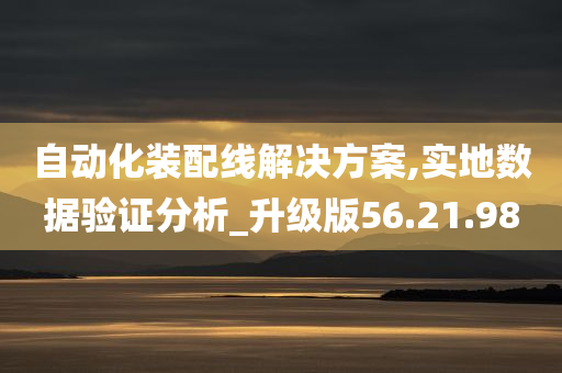 自动化装配线解决方案,实地数据验证分析_升级版56.21.98