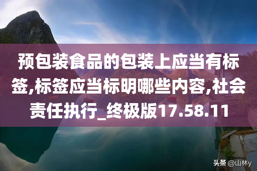 预包装食品的包装上应当有标签,标签应当标明哪些内容,社会责任执行_终极版17.58.11