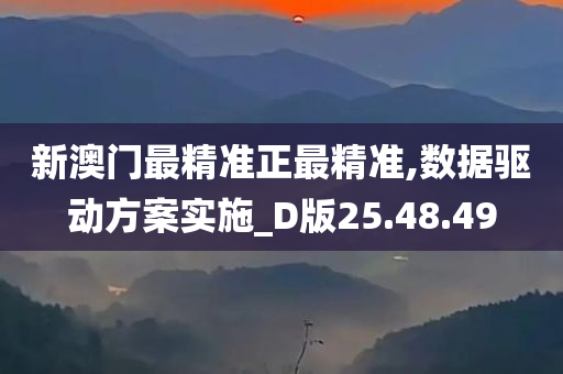 新澳门最精准正最精准,数据驱动方案实施_D版25.48.49