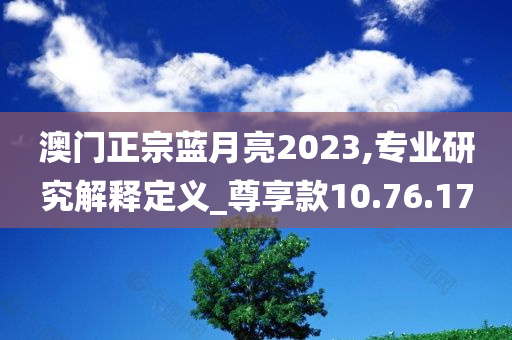 澳门正宗蓝月亮2023,专业研究解释定义_尊享款10.76.17