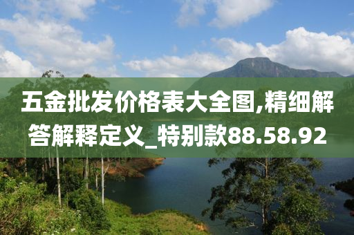 五金批发价格表大全图,精细解答解释定义_特别款88.58.92