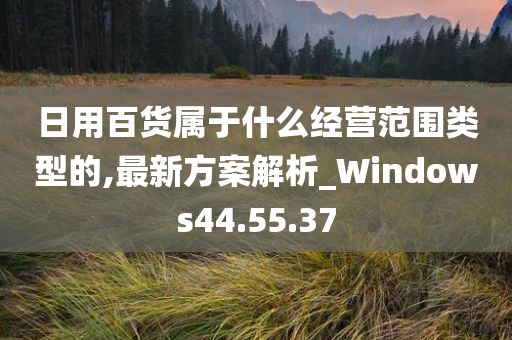 日用百货属于什么经营范围类型的,最新方案解析_Windows44.55.37