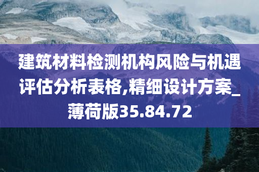 建筑材料检测机构风险与机遇评估分析表格,精细设计方案_薄荷版35.84.72