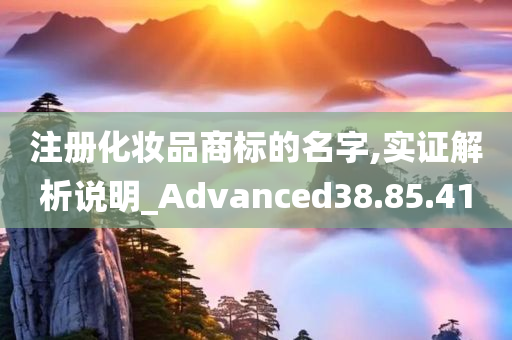 注册化妆品商标的名字,实证解析说明_Advanced38.85.41