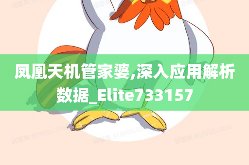 凤凰天机管家婆,深入应用解析数据_Elite733157