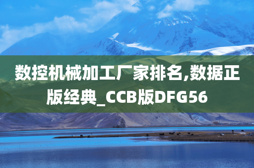 数控机械加工厂家排名,数据正版经典_CCB版DFG56