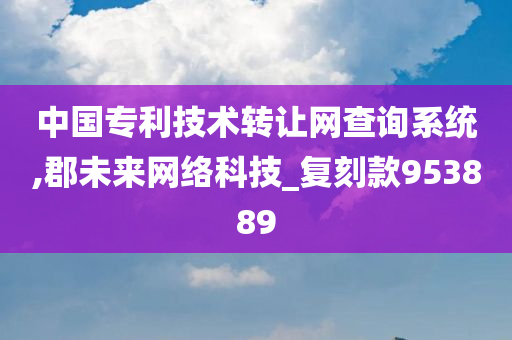 中国专利技术转让网查询系统,郡未来网络科技_复刻款953889