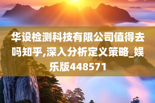 华设检测科技有限公司值得去吗知乎,深入分析定义策略_娱乐版448571