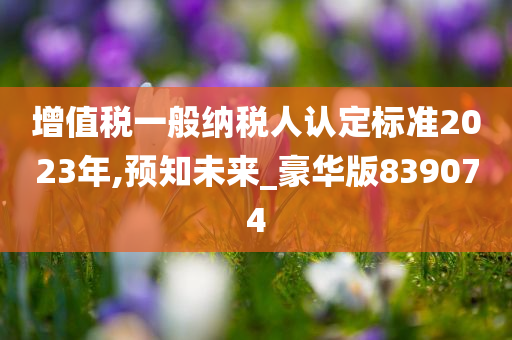 增值税一般纳税人认定标准2023年,预知未来_豪华版839074