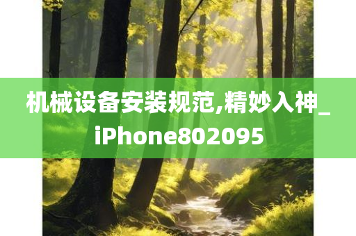 机械设备安装规范,精妙入神_iPhone802095