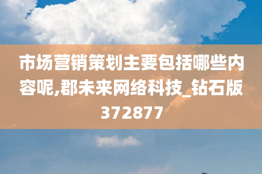 市场营销策划主要包括哪些内容呢,郡未来网络科技_钻石版372877