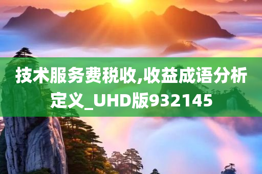 技术服务费税收,收益成语分析定义_UHD版932145