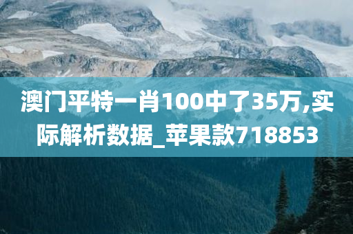 澳门平特一肖100中了35万,实际解析数据_苹果款718853