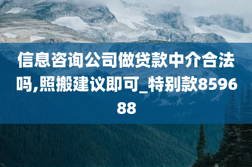 信息咨询公司做贷款中介合法吗,照搬建议即可_特别款859688