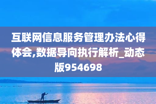 互联网信息服务管理办法心得体会,数据导向执行解析_动态版954698