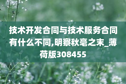 技术开发合同与技术服务合同有什么不同,明察秋毫之末_薄荷版308455