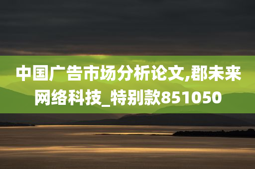 中国广告市场分析论文,郡未来网络科技_特别款851050