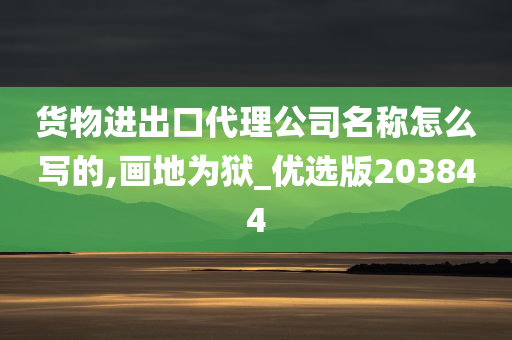 货物进出口代理公司名称怎么写的,画地为狱_优选版203844