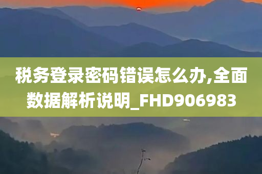 税务登录密码错误怎么办,全面数据解析说明_FHD906983