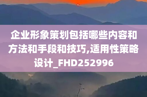 企业形象策划包括哪些内容和方法和手段和技巧,适用性策略设计_FHD252996