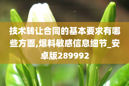 技术转让合同的基本要求有哪些方面,爆料敏感信息细节_安卓版289992