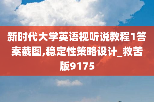 新时代大学英语视听说教程1答案截图,稳定性策略设计_救苦版9175