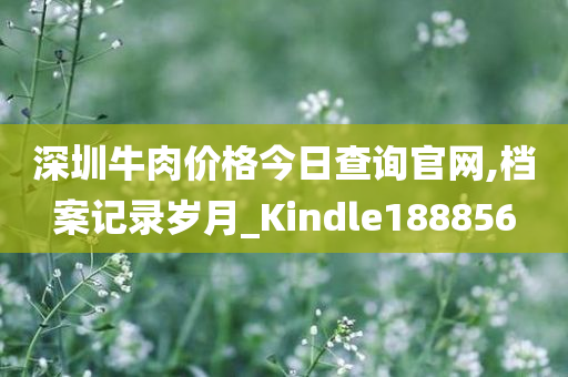 深圳牛肉价格今日查询官网,档案记录岁月_Kindle188856