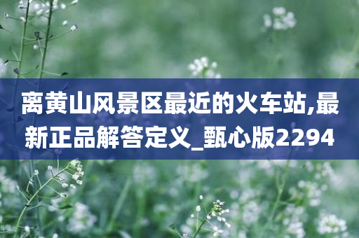 离黄山风景区最近的火车站,最新正品解答定义_甄心版2294