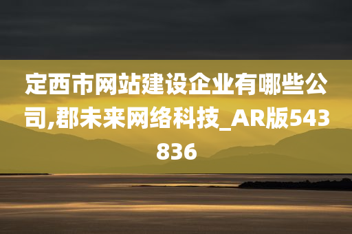 定西市网站建设企业有哪些公司,郡未来网络科技_AR版543836