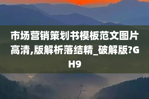 市场营销策划书模板范文图片高清,版解析落结精_破解版?GH9