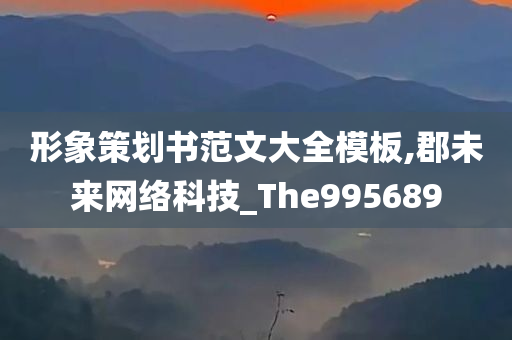 形象策划书范文大全模板,郡未来网络科技_The995689