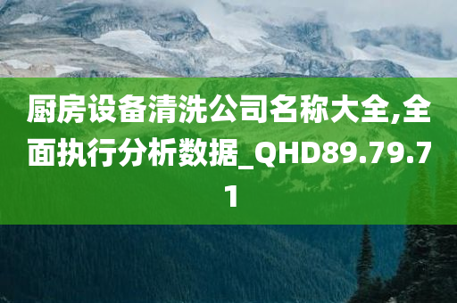 厨房设备清洗公司名称大全,全面执行分析数据_QHD89.79.71