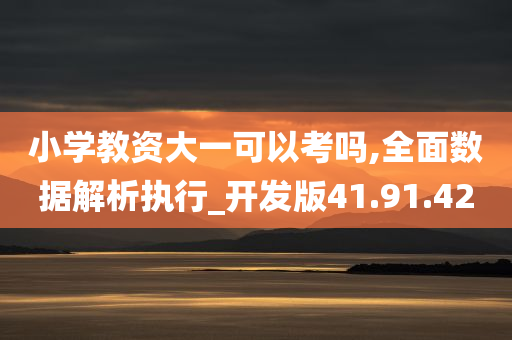 小学教资大一可以考吗,全面数据解析执行_开发版41.91.42