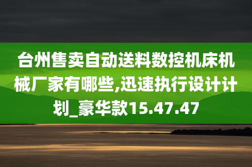 台州售卖自动送料数控机床机械厂家有哪些,迅速执行设计计划_豪华款15.47.47