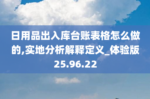 日用品出入库台账表格怎么做的,实地分析解释定义_体验版25.96.22